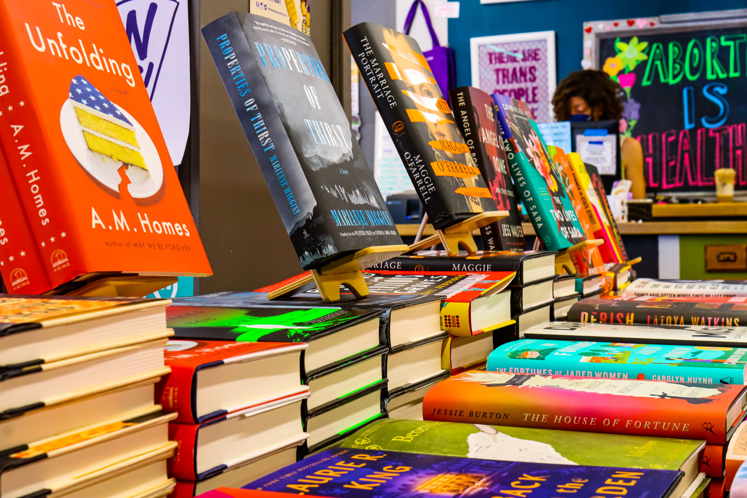 A colorful stack of books